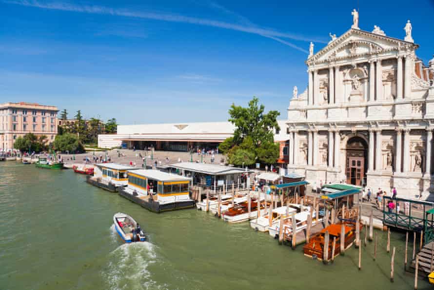 Venice train station, on the grand canal