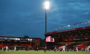 Bournemouth press forward in an effort to get back into the game.