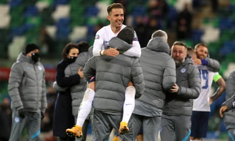 Peter Pekarik celebrates after the Slovakia qualified for Euro 2020 by winning their play-off final 2-1 against Northern Ireland at Windsor Park in November.