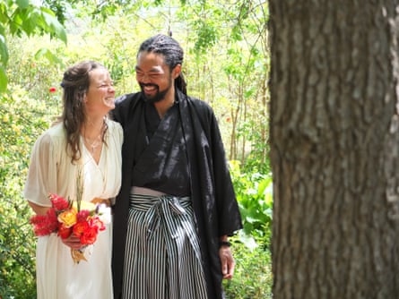 ‘The whole thing was being created by the people around us and by each other,’ Kate and Genki on their wedding day