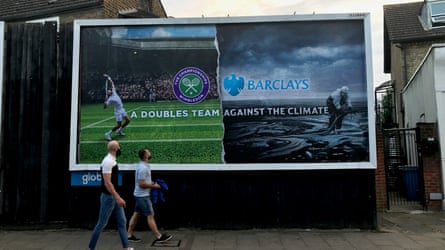 One of the billboards targeting Wimbledon’s links with Barclays