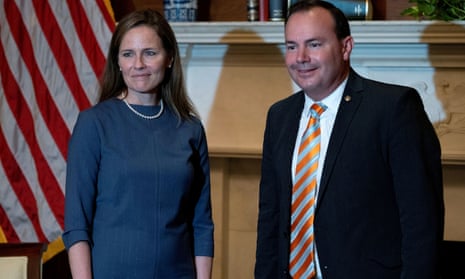 Amy Coney Barrett and Mike Lee on Capitol Hill earlier this week.