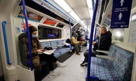 Passengers on a tube train