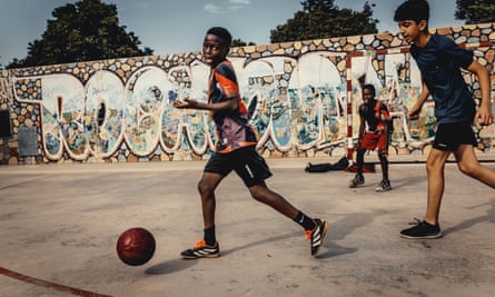Boys playing football in Rocafonda