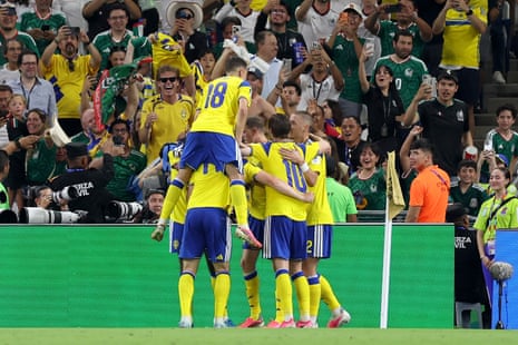 Viktor Gyokeres scores the third goal for Sweden