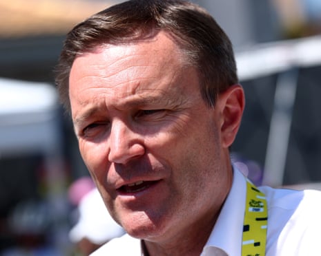 The UCI president, David Lappartient, at the Tour de France Femmes
