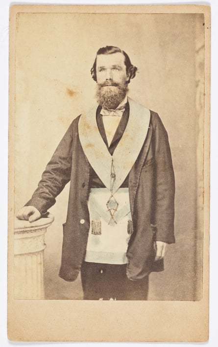 Joshua Ardell, stonemason and grocer, wearing a Mason’s apron