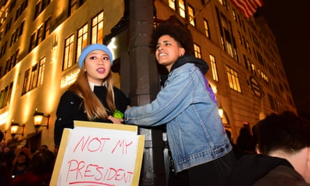 Protesters against Trump in New York City the day after his election victory.