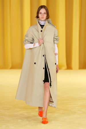 Long camel-coloured coat