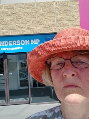 Caroline Danaher outside Sarah Henderson’s office in the electorate of Corangamite.