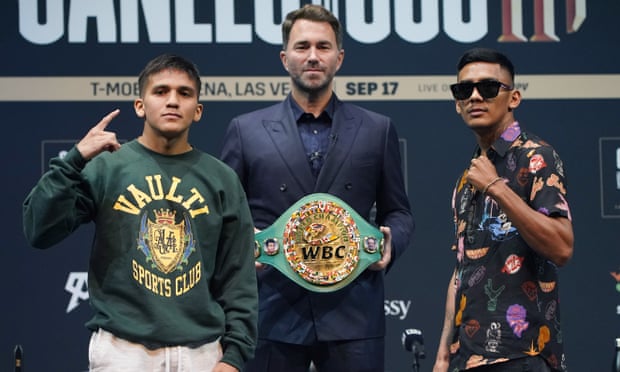 Jesse Rodriguez and Israel Gonzalez in a press conference before their fight