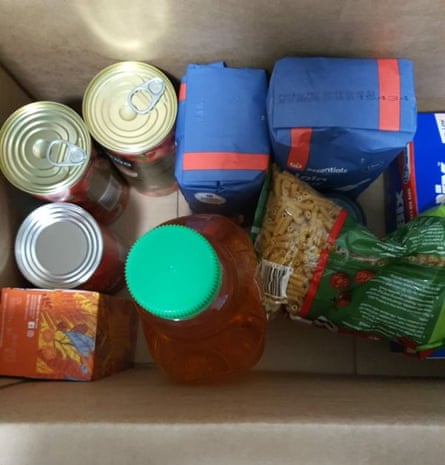 A food box supplied to residents in the Flemington public housing estate after a Covid-19 outbreak caused a strict lockdown.