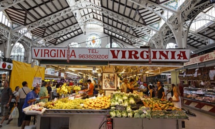 Vegetable stall Valencia’s Mercado Central.