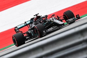 Lewis Hamilton takes part in a practice session ahead of the Austria GP.