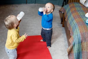 Reed and Aven feed themselves.