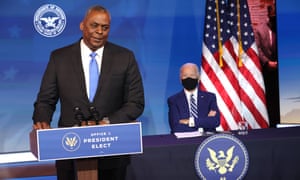 Lloyd Austin speaks Wednesday after being formally nominated to be secretary of the Department of Defense by Joe Biden in Wilmington, Delaware.