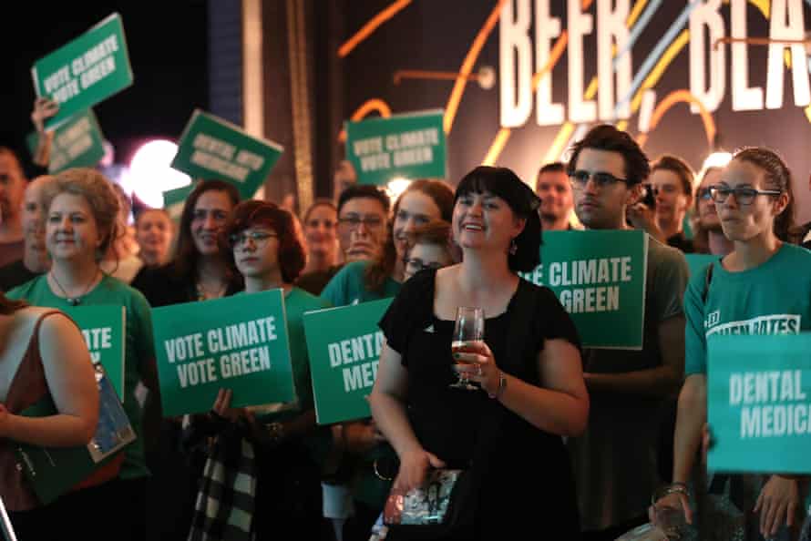 Supporters at the Greens campaign launch