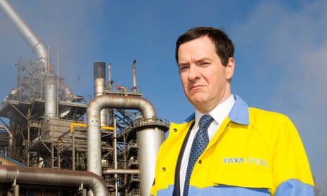 Chancellor George Osborne visits Tata Steel plant in Port Talbot, Wales, in 2014