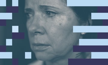 How to build a Better Life illustraion: Grieving - a close of a middle-aged woman's face in pain