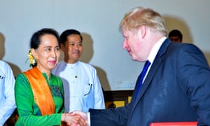 Boris Johnson meets Aung San Suu Kyi in Myanmar’s capital of Naypyitaw