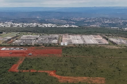 aerial view of a prison
