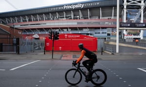 A deserted Principality Stadium on Saturday 14 March, the day when Wales were due to play Scotland