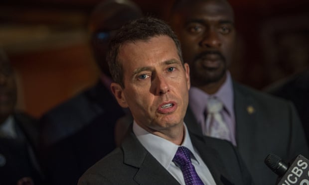 Uber Chief Adviser David Plouffe after a roundtable lunch to discuss economic opportunities for New Yorkers, July 2015