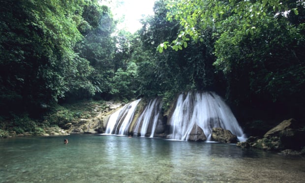 View of Reach Falls waterfall, Near Muirton, Jamaica