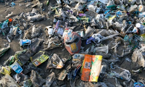 Plastic Waste in Kuta beach in Bali: At least 270,000 people die every year die from respiratory diseases related to burnt waste, while 8m tonnes of plastic enters the ocean each year, because waste is not properly processed on land.