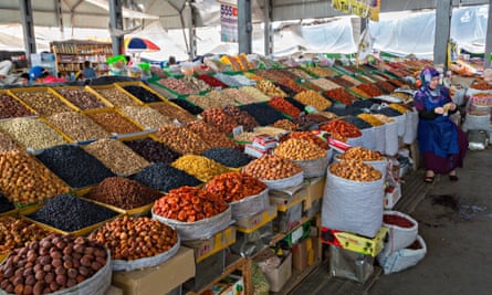 Dried fruits in Osh Bazaar, Bishkek, Kyrgyzstan.Bishkek, Kytgyzstan