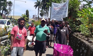 People fundraising in Lae, Papua New Guinea, for Australian bushfire relief