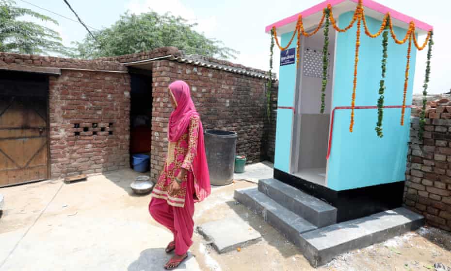 A new toilet installed at Marora village, in Haryana, India