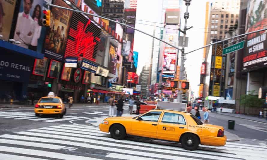 Taxis in Times Square, Midtown Manhattan.