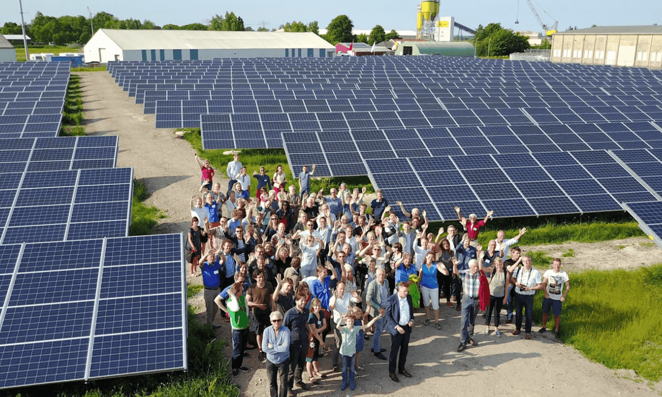 People with solar panels