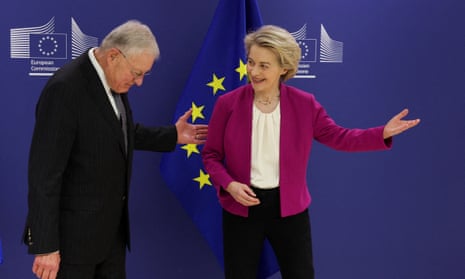 US special envor for Ukraine and Russia Keith Kellogg meets with European Commission president Ursula von der Leyen in Brussels.