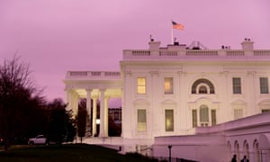 The White House at dusk.