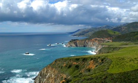 Monterey Bay National Marine Sanctuary, Big Sur coastline looking north to Bixby Canyon Bridge