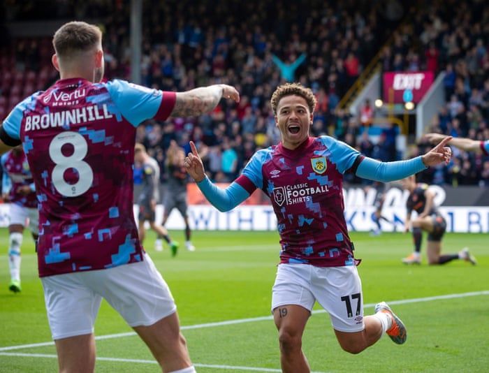 Manuel Benson celebrates his goal for the Clarets.