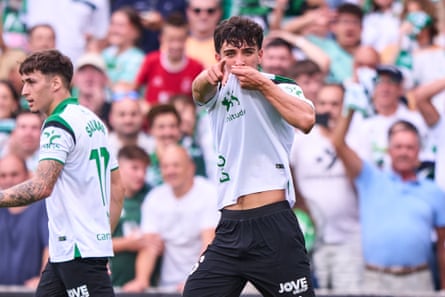 Sergio Martínez celebrates scoring
