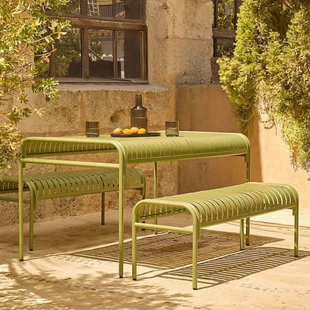 Green Metal Slat 3 Piece Bench Set £299 from Asda