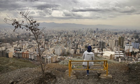The view over Tehran from the Tochal mountains to the north. 