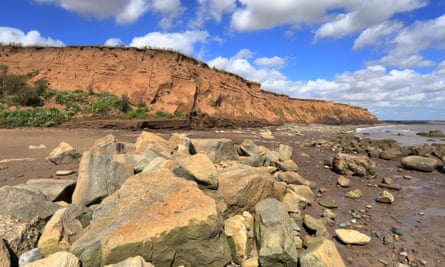 Barmston cliffs on the Holderness Coast, East Yorkshire,