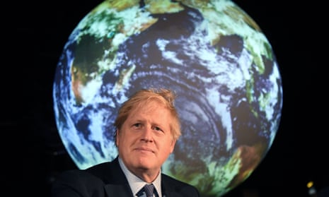 Boris Johnson speaks at the launch of the UN’s climate change conference, COP26, in London.