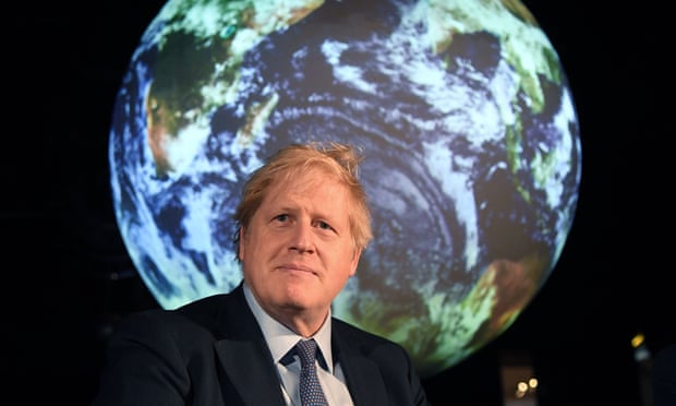 Boris Johnson reacts during an event to launch the United Nations Cop26 talks, which will take place in Glasgow later this year.