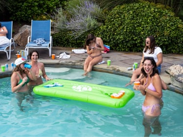 Pool Party in Watch Hill‘In 1966, to survive the bleakness of The Hill School, an all-boys’ boarding school, I leaned heavily on the early-60s music of the British invasion pouring out of a transistor radio, followed by the Beatles’ appearance on The Ed Sullivan Show, and, not long after, the discovery of Bob Dylan. His songs revealed the power of language and sparked a lifelong love of singer-songwriters. I also leaned heavily on the writing of F Scott Fitzgerald, to survive the grim reality of it all’