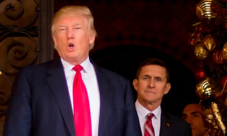 Michael Flynn with President-elect Donald Trump in December 2016, the month his nomination as national security adviser was announced.