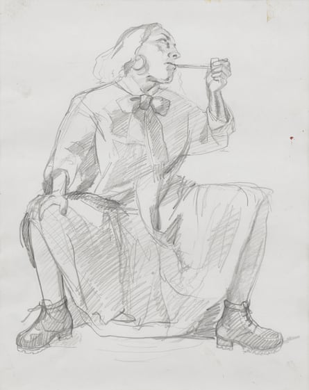 Study for the Artist in her Studio, 1993, pencil on paper.