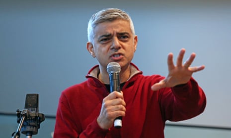 Sadiq Khan speaking at City Hall, London, in December 2019 as the building is opened as a homeless day shelter for 100 service users from St Mungo’s charity.