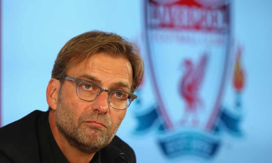 Jürgen Klopp at his first press conference as Liverpool manager in 2015.