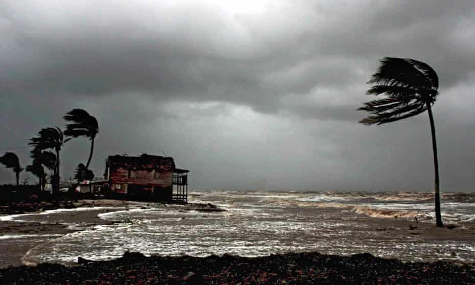 strong winds batter the shore at Boca de Galafre, Pinar del Rio province, Cuba.